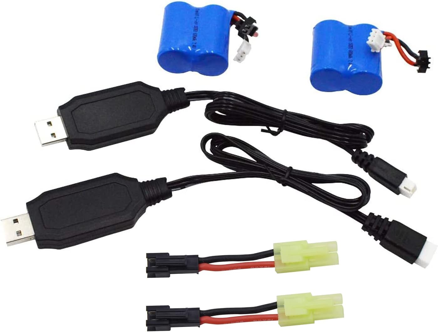 Blomiky 2 Pack 7.4V 600mAh Battery and Charger Cable: A Powerful Combo for Your RC Boat