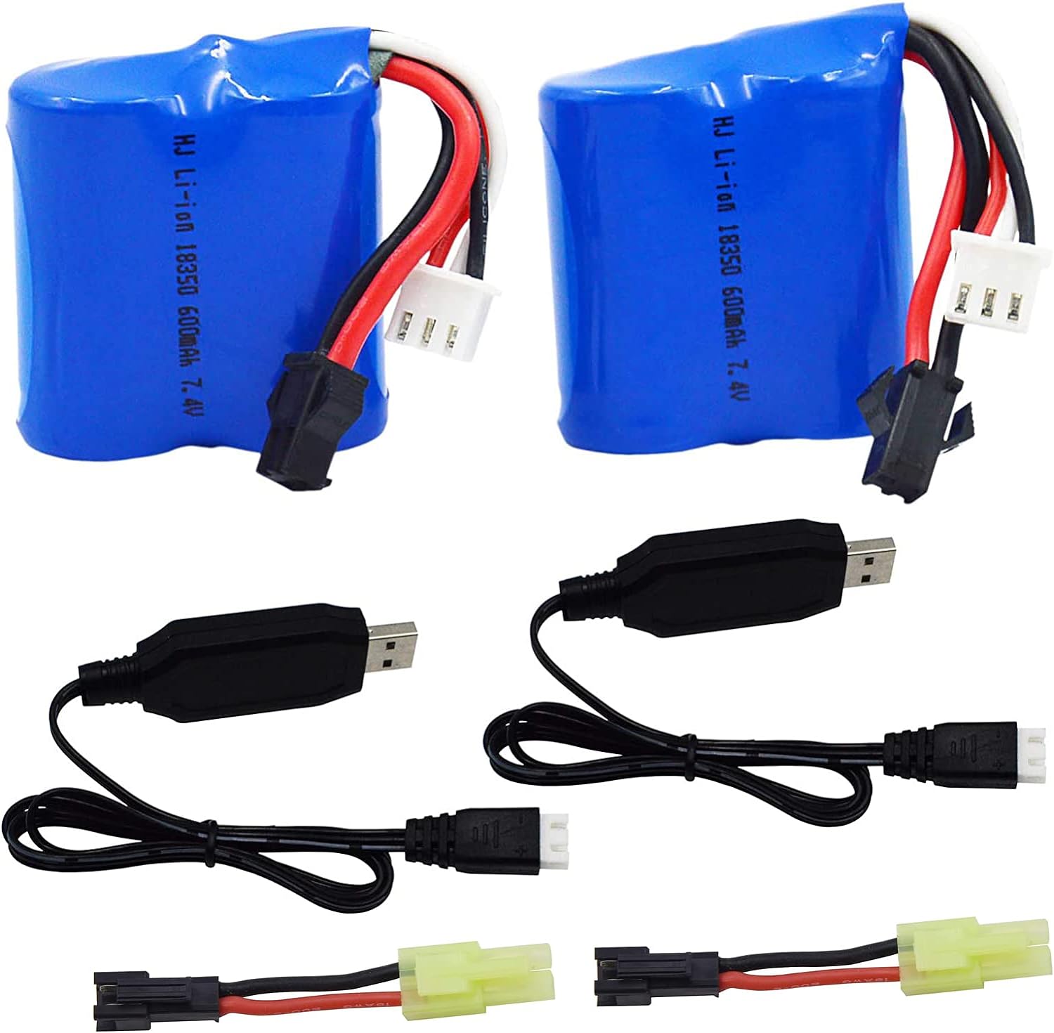 Blomiky 2 Pack 7.4V 600mAh Battery and Charger Cable: A Powerful Combo for Your RC Boat