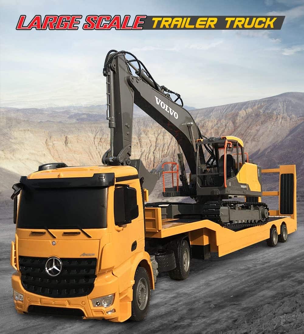 DOUBLE E RC Semi Truck: The Ultimate Benz Licensed RC Truck Excavator Toys Review