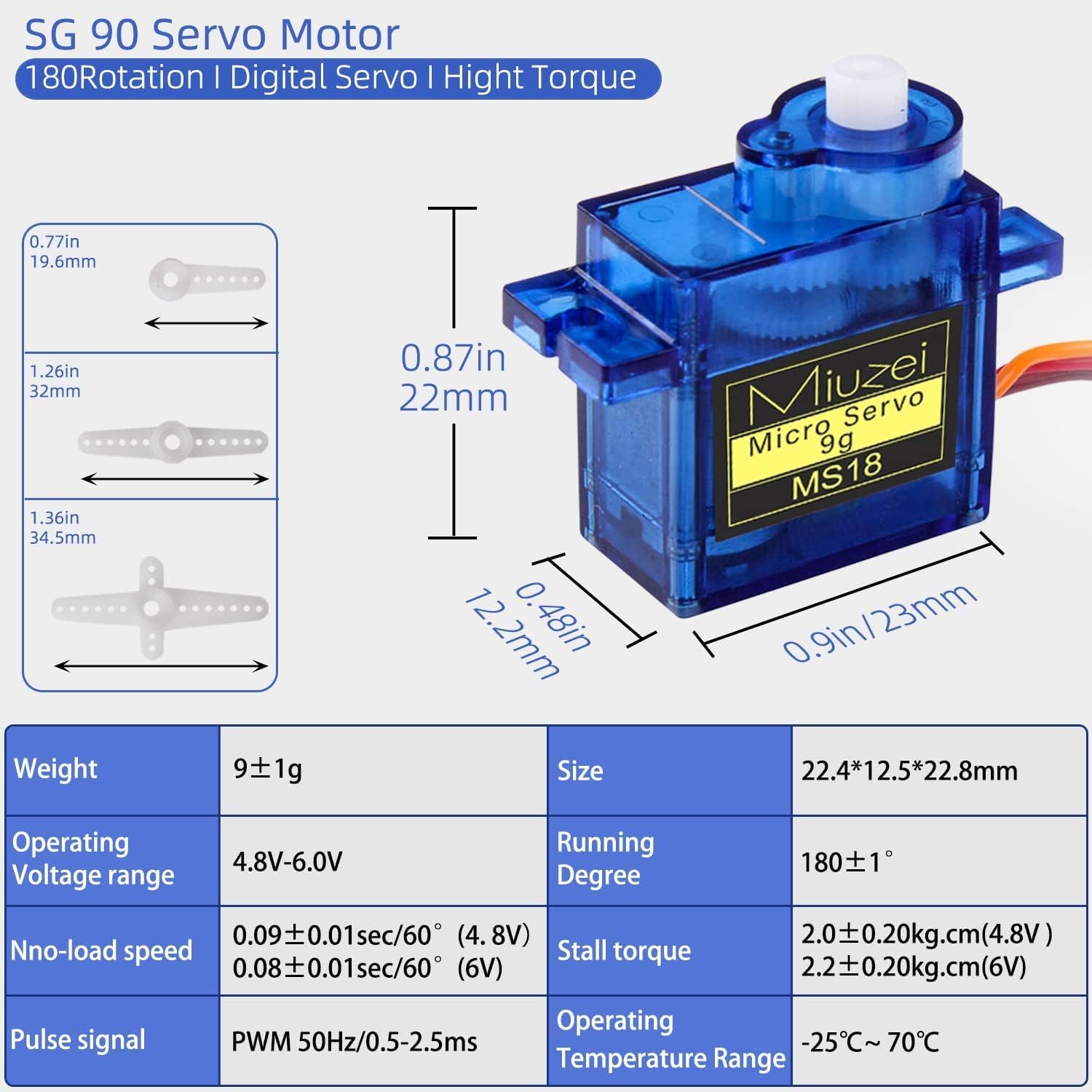 Miuzei 5 Pcs SG90 9G Micro Servo Motor Kit: A Versatile and Reliable Choice