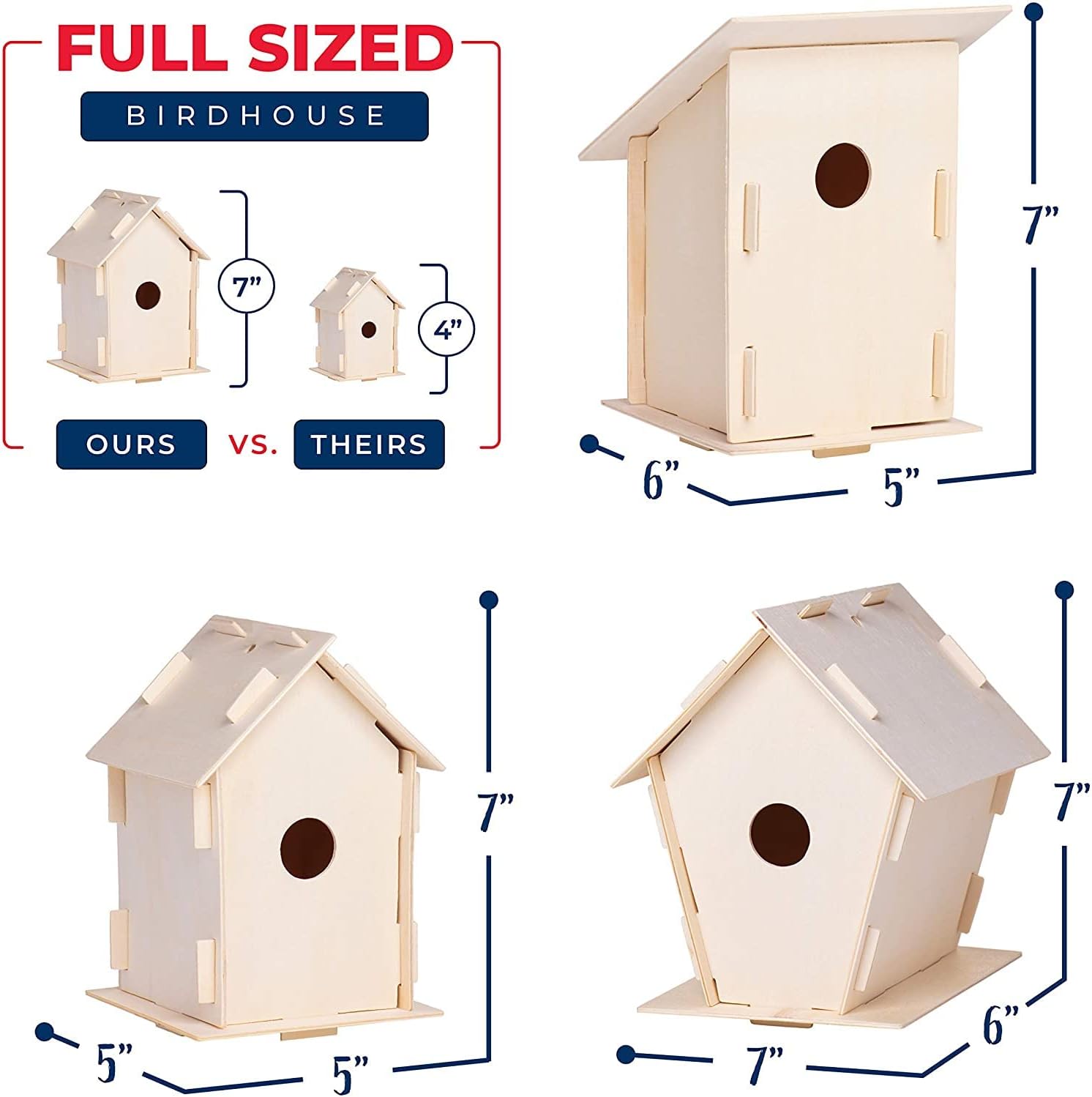 Neliblu 12 DIY Wooden Birdhouses - A Fun and Educational Craft Set for Kids and Adults